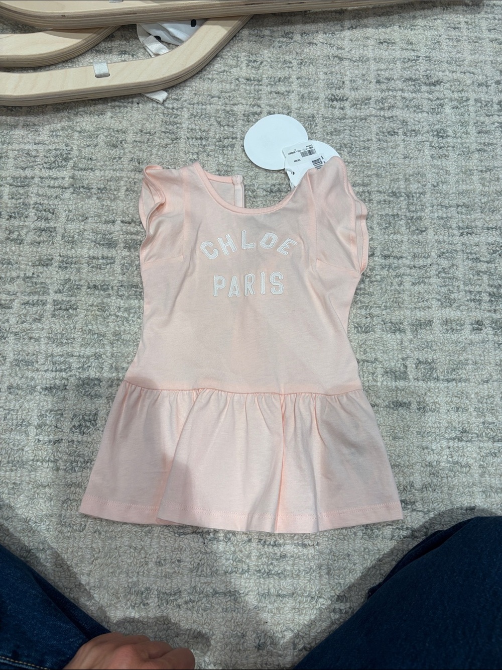 Pink Girls' Logo Peplum Dress